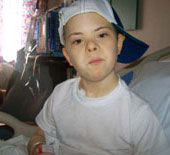 Gabriel during a visit at the hospital for treatment